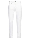 Paolo Pecora Man Pants White Size 36 Cotton, Elastane