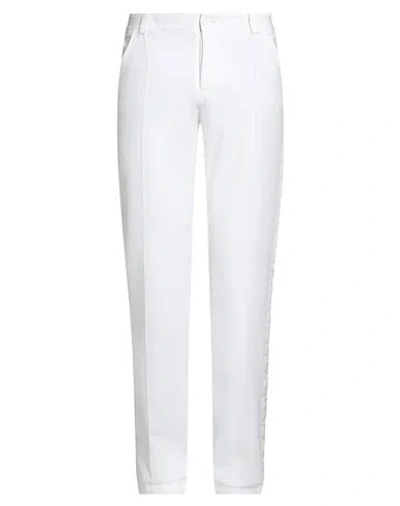 Paolo Pecora Man Pants White Size L Cotton, Lycra
