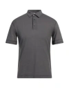 Paolo Pecora Man Polo Shirt Lead Size L Cotton In Grey