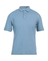 Paolo Pecora Man Polo Shirt Light Blue Size Xxl Cotton