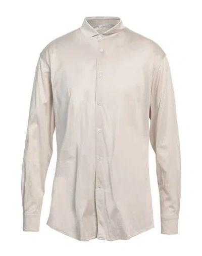 Paolo Pecora Man Shirt Beige Size 16 Cotton