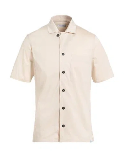 Paolo Pecora Man Shirt Beige Size M Cotton In Brown