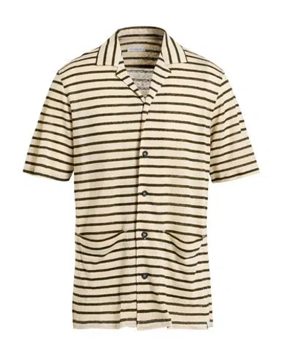 Paolo Pecora Man Shirt Beige Size S Linen In Neutral