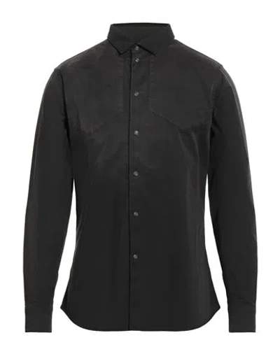 Paolo Pecora Man Shirt Black Size 15 ¾ Cotton, Elastane