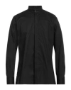 Paolo Pecora Man Shirt Black Size 15 ½ Cotton, Elastane In Black