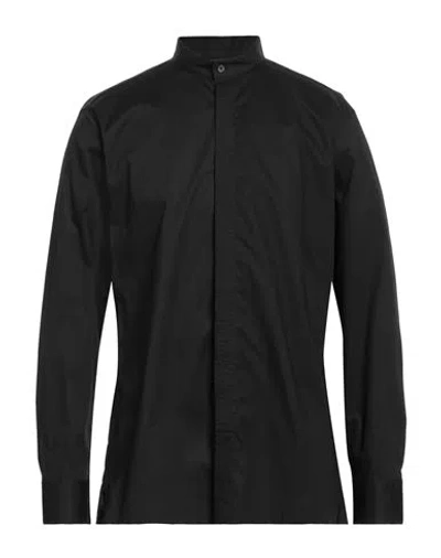 Paolo Pecora Man Shirt Black Size 15 ½ Cotton, Elastane