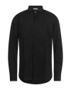 Paolo Pecora Man Shirt Black Size 17 Cotton, Elastane