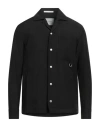 Paolo Pecora Man Shirt Black Size L Linen, Polyester, Wool In Black