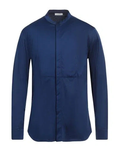 Paolo Pecora Man Shirt Blue Size 16 Cotton