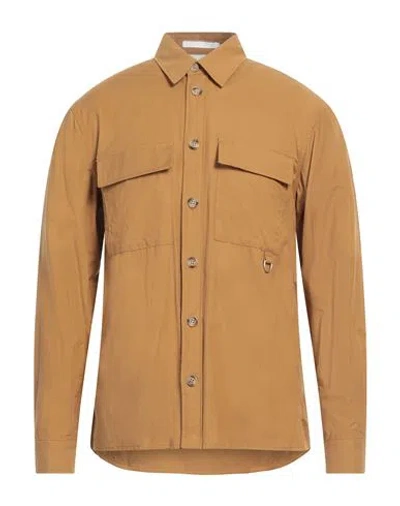 Paolo Pecora Man Shirt Camel Size Xl Cotton, Elastane In Beige