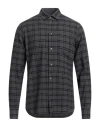 Paolo Pecora Man Shirt Charcoal Size 15 ¾ Cotton In Grey