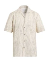 Paolo Pecora Man Shirt Cream Size M Cotton In Neutral