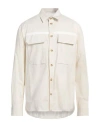 Paolo Pecora Man Shirt Cream Size 42 Cotton, Elastane In White