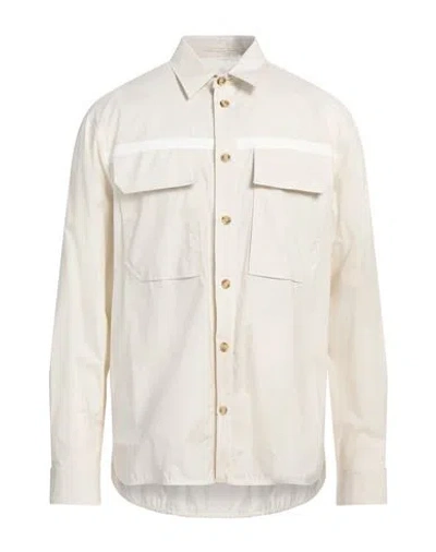 Paolo Pecora Man Shirt Cream Size 42 Cotton, Elastane In White