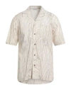 Paolo Pecora Man Shirt Cream Size M Cotton In Neutral