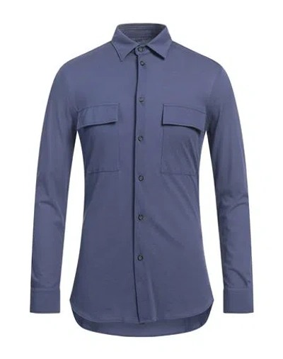 Paolo Pecora Man Shirt Dark Purple Size 15 ¾ Cotton