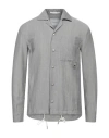 Paolo Pecora Man Shirt Grey Size M Linen, Polyester, Wool