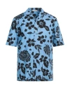 Shop Paolo Pecora Man Shirt Light Blue Size M Cotton, Elastane