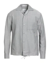 Paolo Pecora Man Shirt Light Grey Size 15 ¾ Linen, Polyester, Wool In Gray