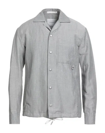 Paolo Pecora Man Shirt Light Grey Size 15 ¾ Linen, Polyester, Wool In Gray