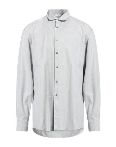 Paolo Pecora Man Shirt Light Grey Size 17 ½ Cotton In Gray