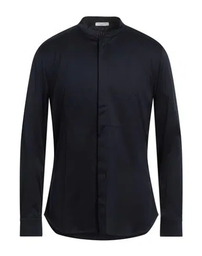 Paolo Pecora Man Shirt Midnight Blue Size 17 Cotton