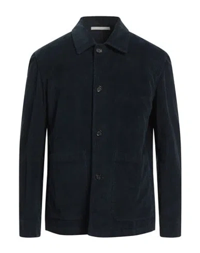 Paolo Pecora Man Shirt Midnight Blue Size 38 Cotton, Elastane