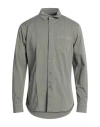 Paolo Pecora Man Shirt Military Green Size 15 ¾ Cotton, Elastane In Green