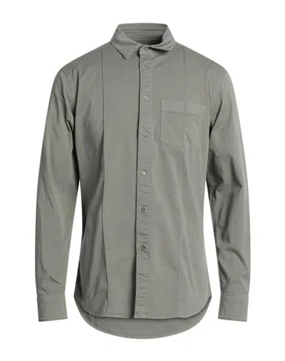 Paolo Pecora Man Shirt Military Green Size 15 ¾ Cotton, Elastane