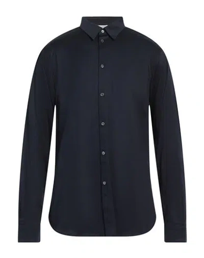 Paolo Pecora Man Shirt Navy Blue Size 17 Cotton