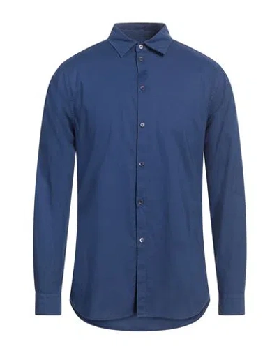 Paolo Pecora Man Shirt Navy Size 15 ¾ Cotton