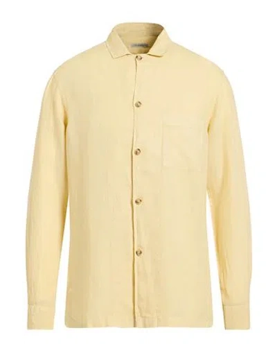 Paolo Pecora Man Shirt Pastel Yellow Size 16 ½ Linen