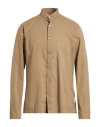 Paolo Pecora Man Shirt Sand Size 17 Cotton In Gold