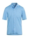 Paolo Pecora Man Shirt Sky Blue Size M Cotton
