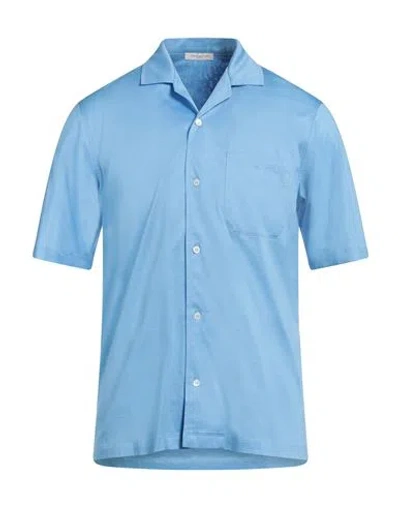 Paolo Pecora Man Shirt Sky Blue Size M Cotton