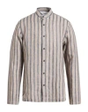 Paolo Pecora Man Shirt Taupe Size 15 ¾ Linen In Neutral