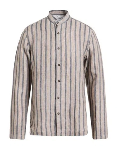 Paolo Pecora Man Shirt Taupe Size 15 ¾ Linen In Neutral