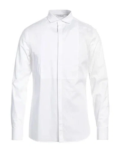 Paolo Pecora Man Shirt White Size 17 Cotton, Elastane