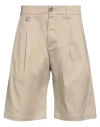 Paolo Pecora Man Shorts & Bermuda Shorts Beige Size 30 Cotton, Elastane