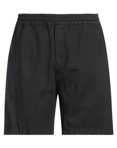 Paolo Pecora Man Shorts & Bermuda Shorts Black Size 38 Cotton, Linen, Elastane