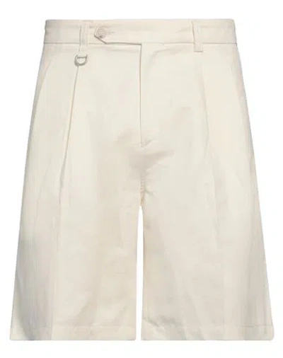 Paolo Pecora Man Shorts & Bermuda Shorts Ivory Size 36 Cotton, Linen, Elastane In White