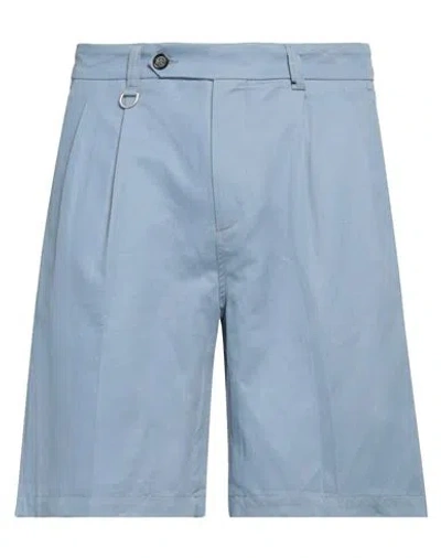 Paolo Pecora Man Shorts & Bermuda Shorts Light Blue Size 36 Cotton, Linen, Elastane