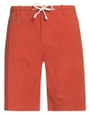 Paolo Pecora Man Shorts & Bermuda Shorts Rust Size 34 Cotton, Elastane In Red