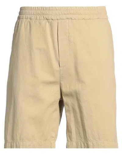 Paolo Pecora Man Shorts & Bermuda Shorts Sand Size 36 Cotton, Linen, Elastane In Beige