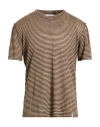 Paolo Pecora Man Sweater Beige Size M Linen In Brown