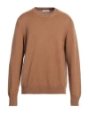 Paolo Pecora Man Sweater Camel Size Xl Virgin Wool In Beige