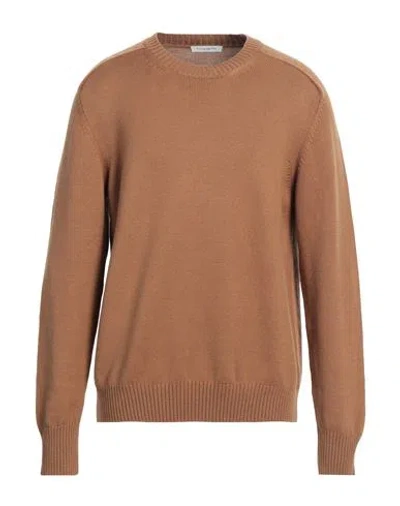 Paolo Pecora Man Sweater Camel Size Xl Virgin Wool In Beige