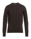 PAOLO PECORA PAOLO PECORA MAN SWEATER DARK BROWN SIZE M VIRGIN WOOL