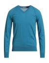 Paolo Pecora Man Sweater Deep Teal Size L Wool In Blue