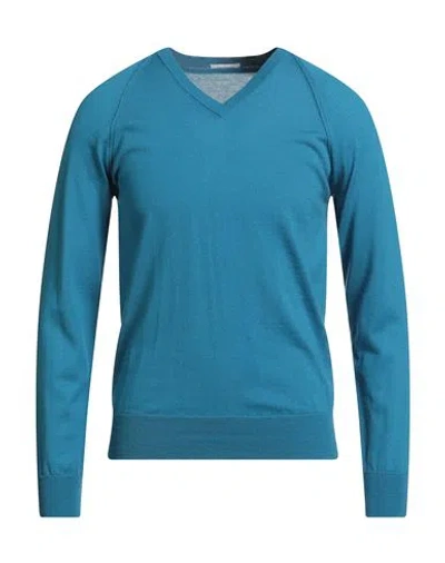 Paolo Pecora Man Sweater Deep Teal Size L Wool In Blue